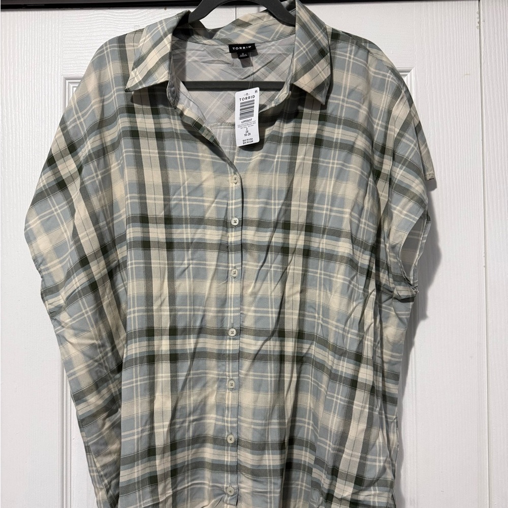 Plaid Short Sleeve Button-Down